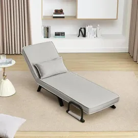 Woltu Schlafsessel 3 in 1 Leinen 60 x 78 x 75 cm Grau mit Kissen