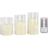 Batteriebetriebene, Flammenlose Led-kerzen Mit Fernbedienung ‚Äì 3er-set Elektrische Stumpenkerzen Mit Spitzen Enden ‚Äì Sichere Und Realistische Dekoration