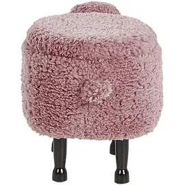 Beliani Hocker Sheep Stoff 55 x 40 x 35 cm Rosa