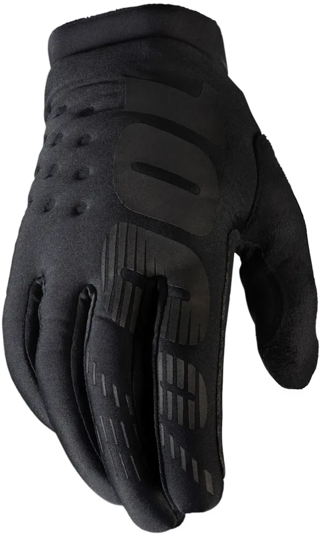 100% Brisker Jeugd Fiets Handschoenen, zwart, S
