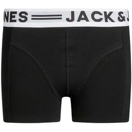 JACK & JONES JACK & SENSE TRUNKS, Baumwoll-Stretch, Logobund, Schwarz/Schwarz/Weiß 128
