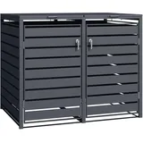 Wiltec Mülltonnenbox für zwei Tonnen 150 x 80 x 110 cm grau