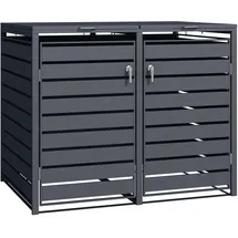 Wiltec Mülltonnenbox für zwei Tonnen 150 x 80 x 110 cm grau