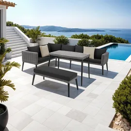 Tectake Pula Loungeset grau