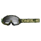 O'Neal | Fahrrad- & Motocross-Brille | MX MTB DH FR Downhill Freeride | Hochwertige 1,2 mm-3D-Linse für ultimative Klarheit, UV-Schutz | B-10 Goggle Camo V.22 | Army Grün - klar | One Size