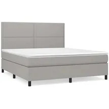 vidaXL Boxspringbett mit Matratze Hellgrau 160x200 cm Stoff1398263