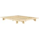 Karup Design Bettgestell JAPAN BED Bodenbett, Holzrahmen, Futonbett, Holzbett, Massivholzbett mit Lattenrost, Kiefer natur