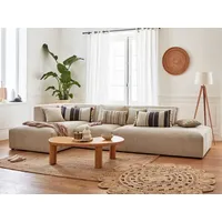 Lisa Design Victoire – modulares Ecksofa Links – 5-Sitzer – aus Cord Beige