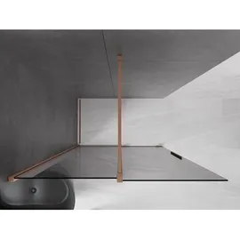 Mexen Velar Duschtrennwand Walk-in 160 x 200 cm, grafit 8 mm, gebürstetes Messing - 871-160-000-43-65