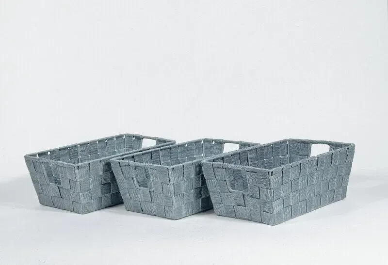 KEVAHOME 3er-Set PP-Geflecht, kleines Regal, TOTE-DBLUE, 12