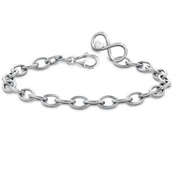 Goldene Hufeisen Bettelarmband Stabiles Kinder, Mädchen Unendlichkeit Armband Charm aus 925 Silber (1 Stück) 16cm