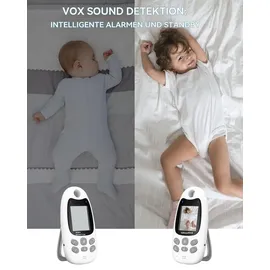 Avylet Babyphone mit Kamera Tragbares Vox-Funktion Temperatursensor Nachtsicht-Video-Babyfon 2,4 Ghz Intelligentes Standby Baby monitor Gegensprechanlage