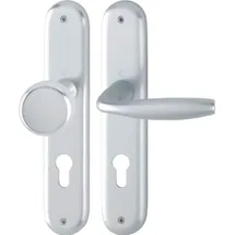 HOPPE Langschildgarnitur NY 53/273P/1810 Aluminium grau/silber