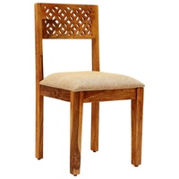 Indischesmoebelhausde Stuhl Mira mit gepolsterter Sitzfläche aus indischem Sheesham-Massivholz