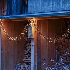 MARELIDA LED Solar Büschellichterkette - Cluster - 768 bernstein LED - 7m - 8 Modi - per ...