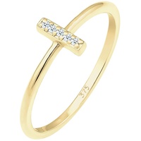 Elli PREMIUM Ring Damen Kreuz Symbol Geo Diamant (0.025 ct.) 375 Gelbgold