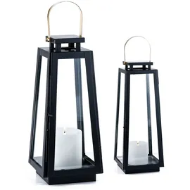 Marrakesch Orient & Mediterran Interior Laterne Metall 40 cm 2er Set schwarz