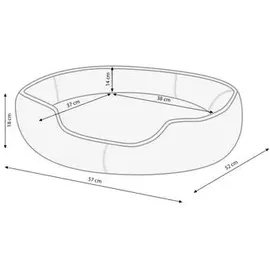 dehner lieblinge Hundebett Sammy oval 57 x 52 cm grau