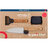 OPINEL Le Petit Chef Küchenmesser-Set für Kinder, 3-teilig, in Blau, Kochmesser, Fingerschutz, Sparschäler, 254641