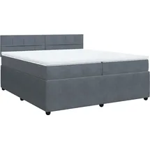 vidaXL Boxspringbett mit Matratze Dunkelgrau 200x200 cm Samt