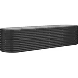 vidaXL Hochbeet Pulverbeschichteter Stahl 296x80x68 cm Anthrazit