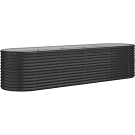 vidaXL Hochbeet Pulverbeschichteter Stahl 296x80x68 cm Anthrazit