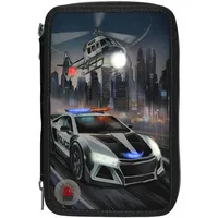 DEPESCHE 3-Fach Federtasche LED Polizeiauto