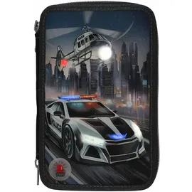 DEPESCHE 3-Fach Federtasche LED Polizeiauto