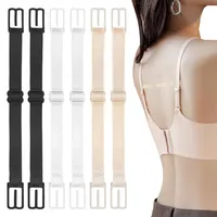 6-Stück Bustier BH TräGer ClipDamen BH TräGer Rutschen,Bra BH TräGer Halter BüGel BüGelloser VerläNgerung Durchsichtige BH TräGern,Mit rutschfeste Verstellbarer BH-TräGer TräGerhalter Elastischer - Durchschnittsgröße