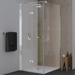 Koralle SL450 Trennwand, Typ WP 100, 100 x 200 cm, für Duschwanne, Duschkabinen, silber matt