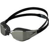 Speedo Fastskin Hyper Elite Mirror Goggles, Verbessertes Design, Komfortabler Stil, Schwarz und Silber, Erwachsene Unisex Größe