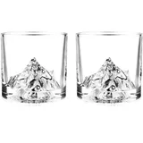 LIITON Whiskyglas K2 2-teilig aus Kristallglas, Tumblergläser, Geschenke für Männer für Cocktails, Gin, Bourbon, Rum, Trinkgläser Geschenkset