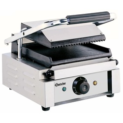 Gastro Elektro-Kontaktgrill 1,8 kW Grillplatte oben gerillt, unten glatt