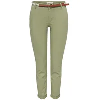 ONLY Damen Chino Hose ONLBiana Cotton Belt Stoffhose mit Gürtel schmales Bein 15218519 Aloe 34/32 - 34W / 32L