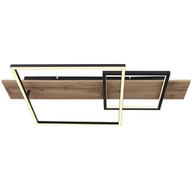 GLOBO Memory Deckenleuchte 1x LED 24,0 W Holzoptik schwarz