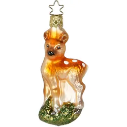 Inges Glas Christbaumschmuck Glas Rehkitz Hirsch Weihnachtskugeln Weihnachtsbaum Rentiere