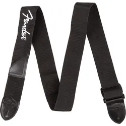 Fender Logo Strap Black with White Logo