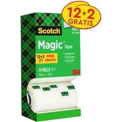 Scotch MagicTM Tape Klebefilm matt 19,0 mm x 33,0 m 12 Rollen + GRATIS 2 Rollen