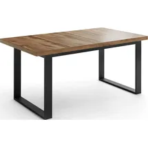 WFL GROUP Esstisch im Loft-Stil mit Schwarzen Metallbeinen – Industrieller Tisch für Wohnzimmer – Ausziehbar von 160 cm auf 20... – Braun