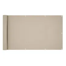 Estexo Balkonsichtschutz Balkonbespannung Sichtschutz Balkonverkleidung Blickdicht 6 M Creme / 75x600cm