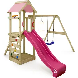 Spielturm FreeFlyer mit Schaukel & pastellpinker Rutsche One Size