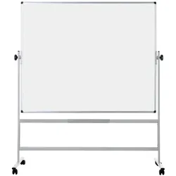 Mobile drehbare zweiseitiges Whiteboard auf Rollen, magnetisch, 1800 x 1200 mm