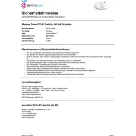Meross Smart Wi-Fi Switch 1 St. Weiß
