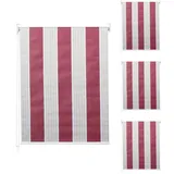 MCW 4er-Set Rollo MCW-D52, Fensterrollo Seitenzugrollo Jalousie, 120x230cm Sonnenschutz blickdicht ~ rot/weiß/beige