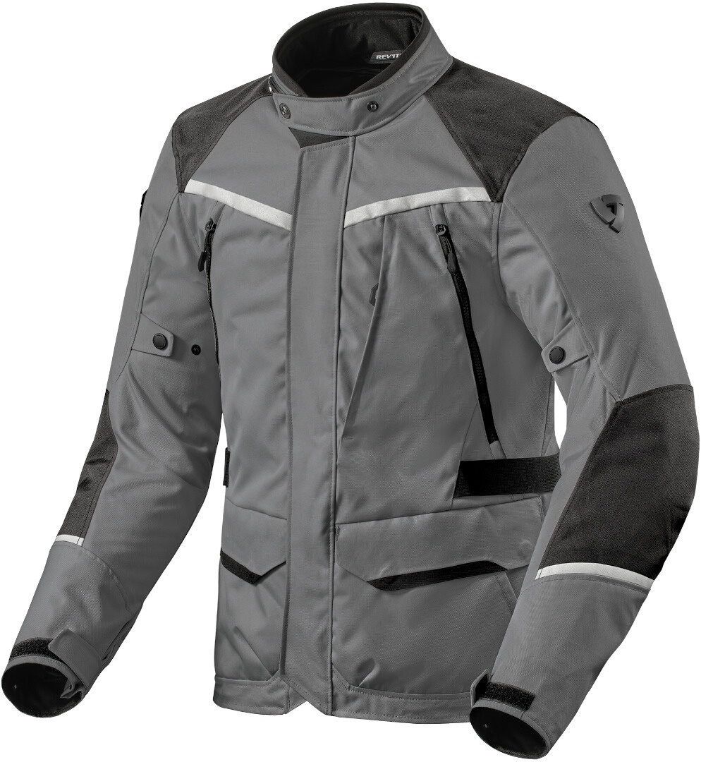 Revit Voltiac 3 H2O Motorfiets textiel jas, grijs, 2XL Voorman