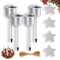 UITEAMO Kerzenhalter Stabkerze Kerzenhalter für Adventskranz Kerzenständer Kit aus Metall mit Adventszahlen 1-4 und Hanfseil Adventskerzenhalter für Adventskränze Weihnachten Deko, 9 Stück