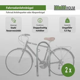 Trutzholm Fahrradständer Fahrradanlehnbügel 111,5 x 40 cm Ø 49 mm grau