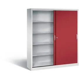 C+P CP Metallschrank 2149-00 S10053 lichtgrau, rubinrot 160,0 x 40,0 x 195,0 cm, aufgebaut, 1 St.