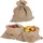Relaxdays Jutesack 3er Set braun 55 x 50 cm