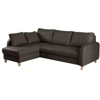 Ecksofa Compact Leder Braun Dunkelbraun